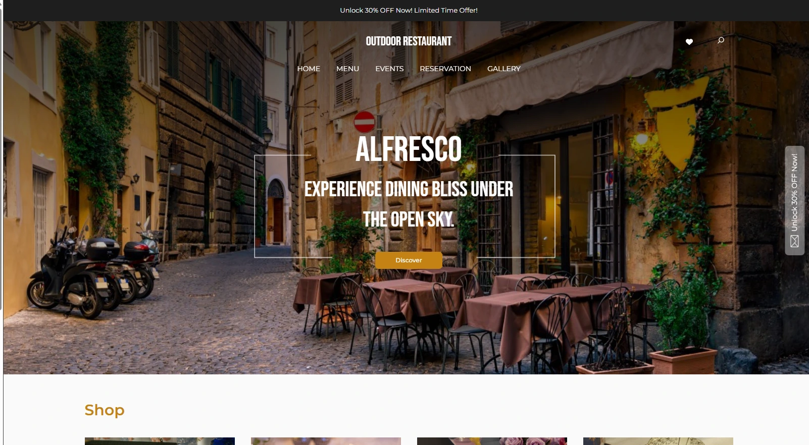 Atmosphärische Restaurant Website